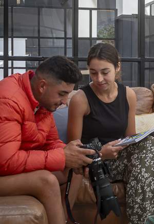 Students looking at camera at the Academy